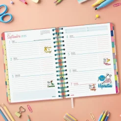 Agenda espiral cuarto Talkual almas 2025-2026 semana vista horizontal