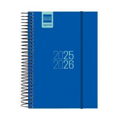 Agenda espiral E8 azul 2025-2026 día página
