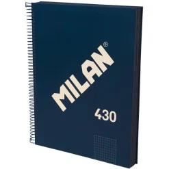 Bloc A4 cuadrícula 5x5 Milan 430 azul 120hojas 95gr tapa dura
