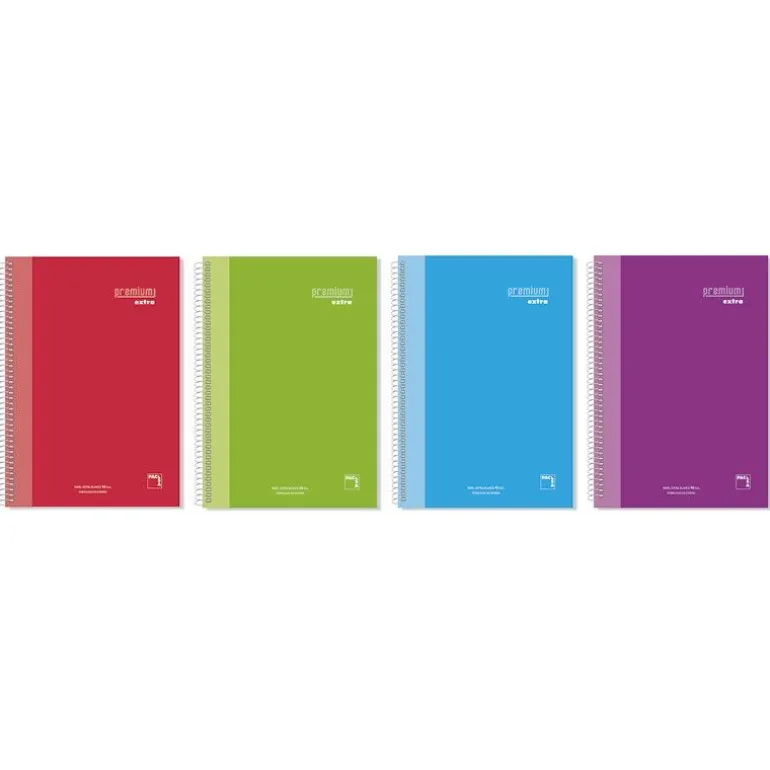 Bloc A4 cuadro 5mm. 120 hojas microperforado colores surtidos Premium extra