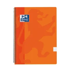 Bloc A4 naranja cuadro 4mm. tapa plástico 80 hojas Oxford