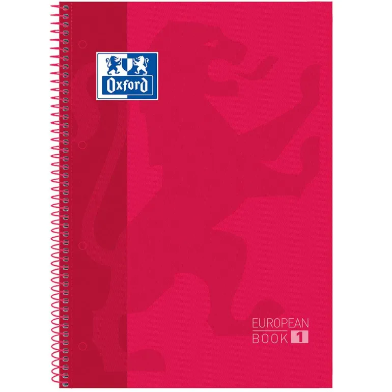 Bloc A4 rojo cuadro 5mm. 80 hojas Europeanbook