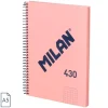 Bloc A5 tapa dura cuadro 5x5mm 80 hojas rosa serie 1918 Milan