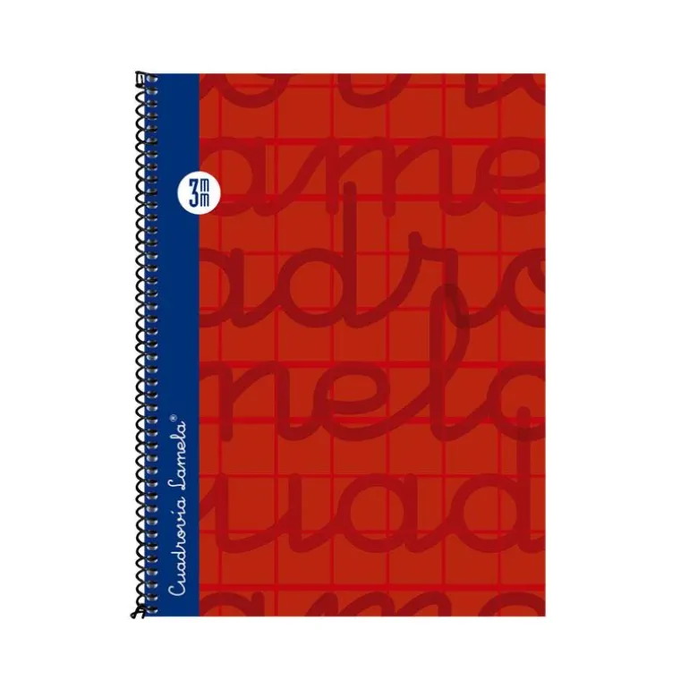 Bloc cuarto cuadrovía 3mm. 80 hojas tapa extra dura rojo
