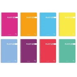 Bloc folio pauta 3,5mm. 80 hojas colores surtidos Plastipac