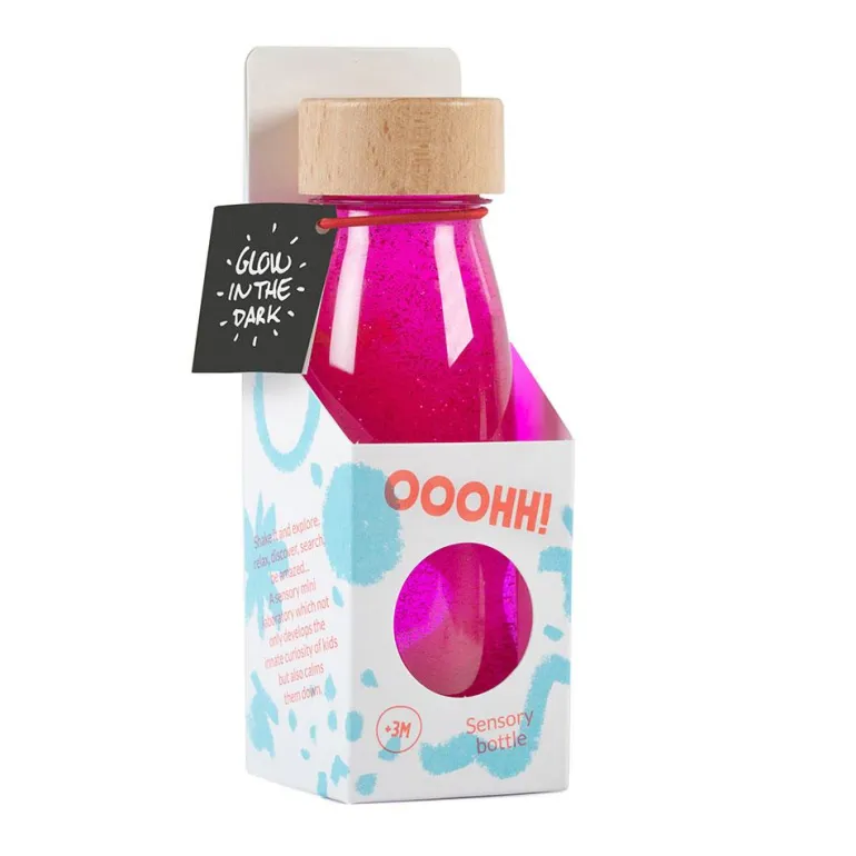 Botella sensorial float flúor rosa