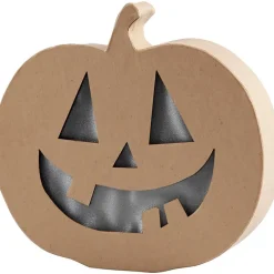 Calabaza con luz Halloween papel maché 22x20x4cm