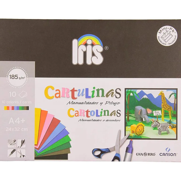 Cartulina A4 10 colores Canson