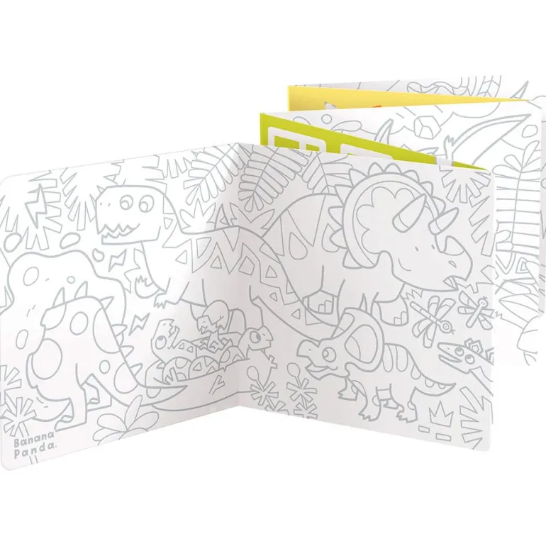 Colorea y aprende con dinosaurios, cuadernos para colorear extra largos