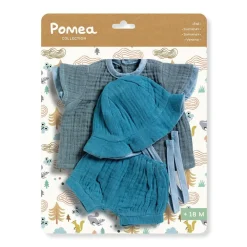 Conjunto camisa y pantalón azul verano 32cm con gorro