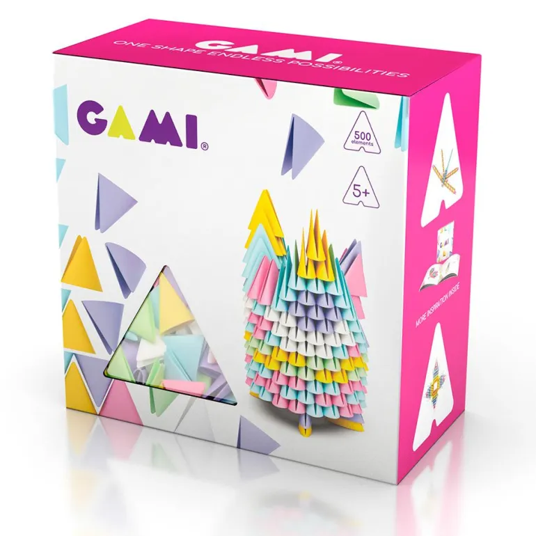 Construcción Gami Pink figuras 3D 500 piezas