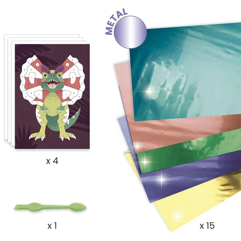 Crea cuadros metalizados dinosaurios