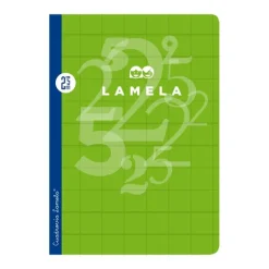 Cuaderno A4 cuadrovía 2,5mm. 50 hojas tapa cartoncillo plastificado colores surtidos