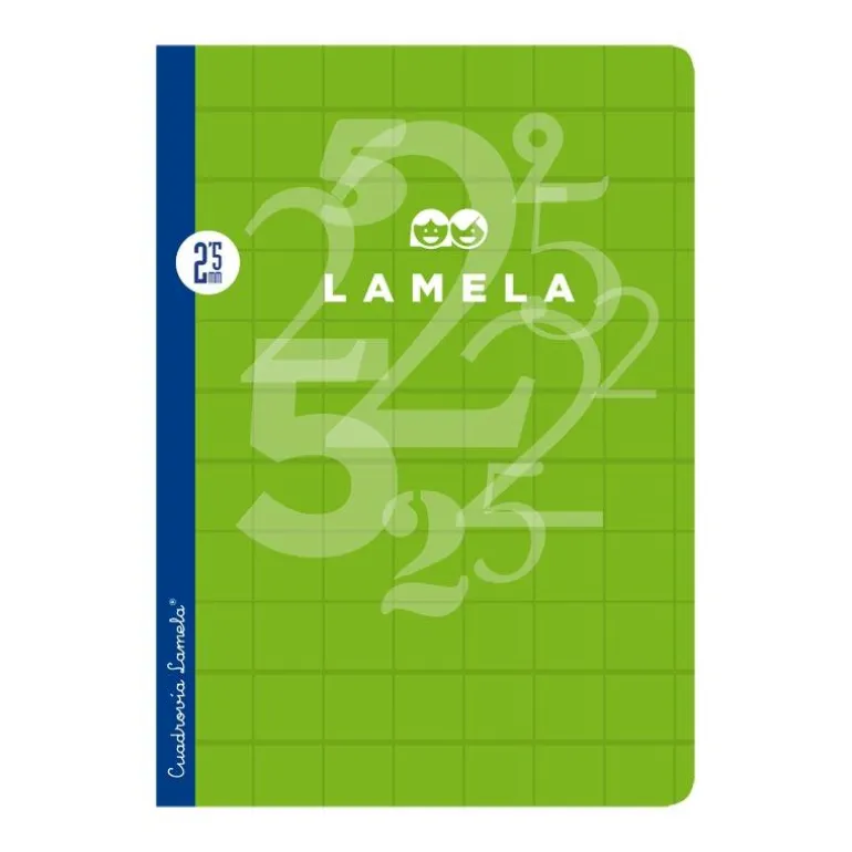 Cuaderno A4 cuadrovía 2,5mm. 50 hojas tapa cartoncillo plastificado colores surtidos