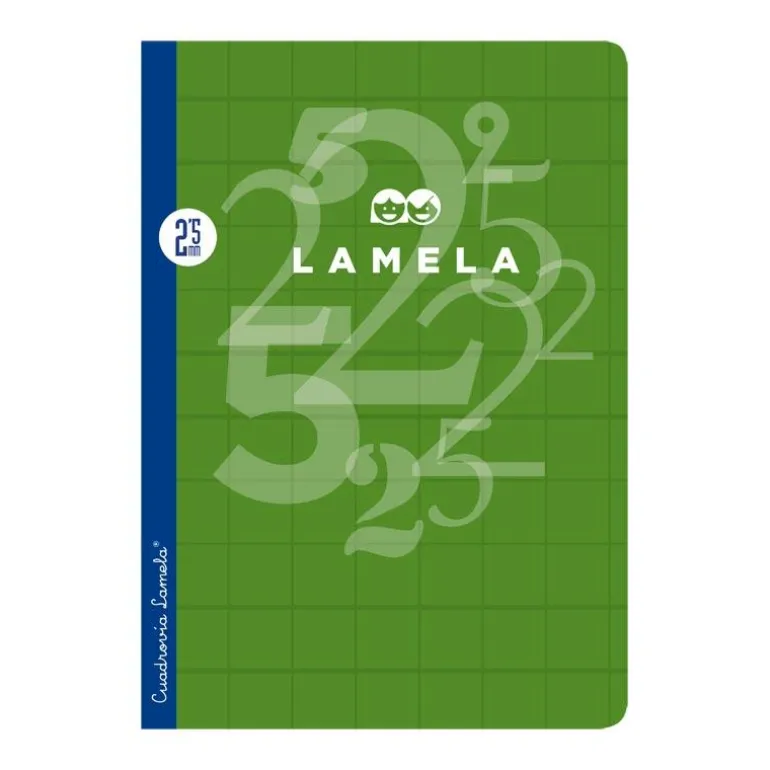 Cuaderno A4 cuadrovía 2,5mm. 50 hojas tapa cartoncillo plastificado colores surtidos