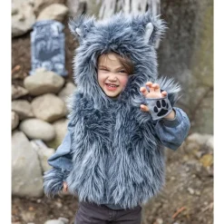 Disfraz lobo 3-4 años sudadera con capucha y guantes