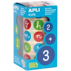Gomets redondos letras minúsculas 2cm. rollo