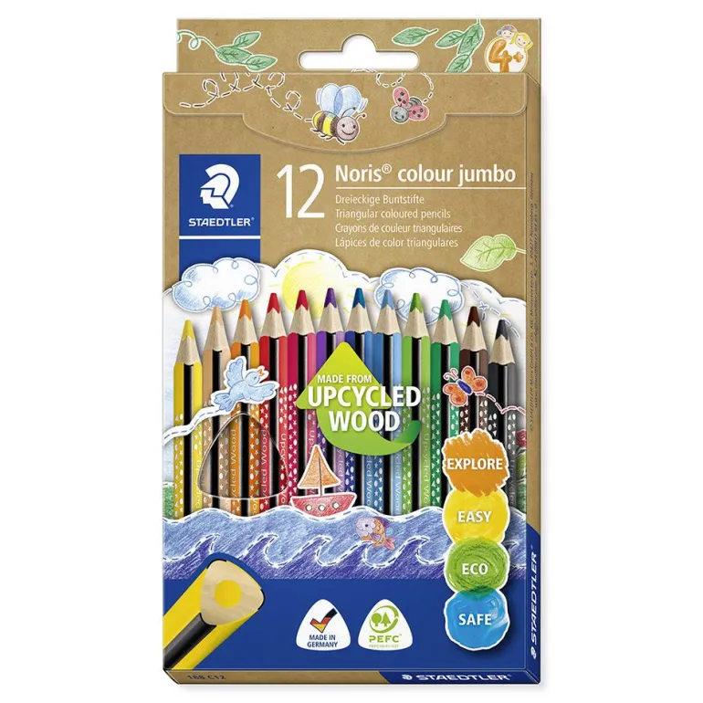 Lápiz color triangular Noris jumbo 12 colores
