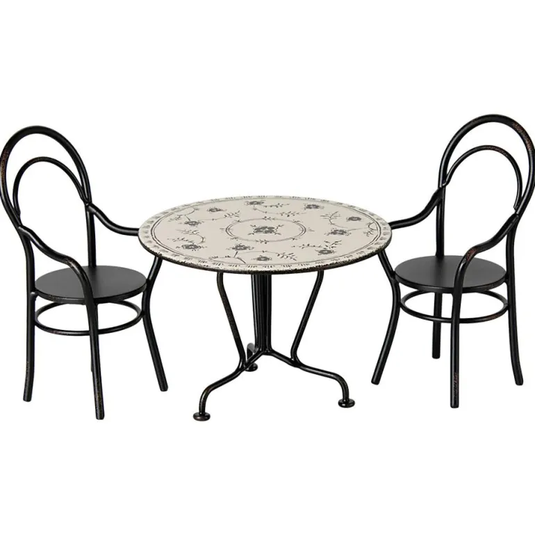 Mesa de comedor con 2 sillas para ratones Maileg