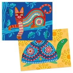 Mosaicos gato y tortuga