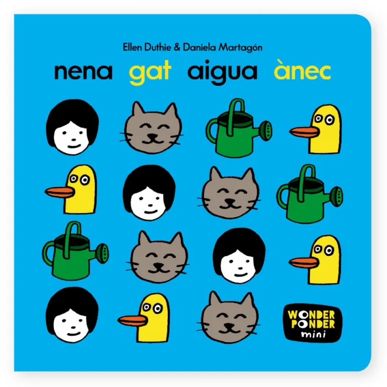 Nena, gat, aigua, ànec