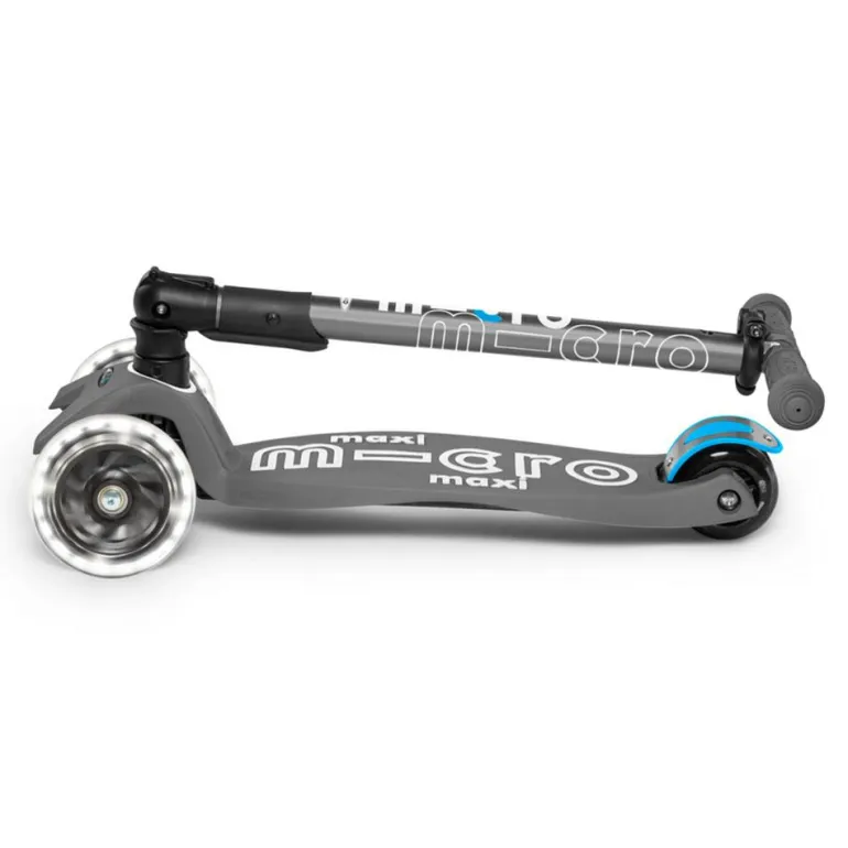 Patinete maxi Micro deluxe plegable Led gris vulcano