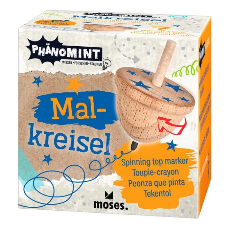 Peonza madera que pinta al girar
