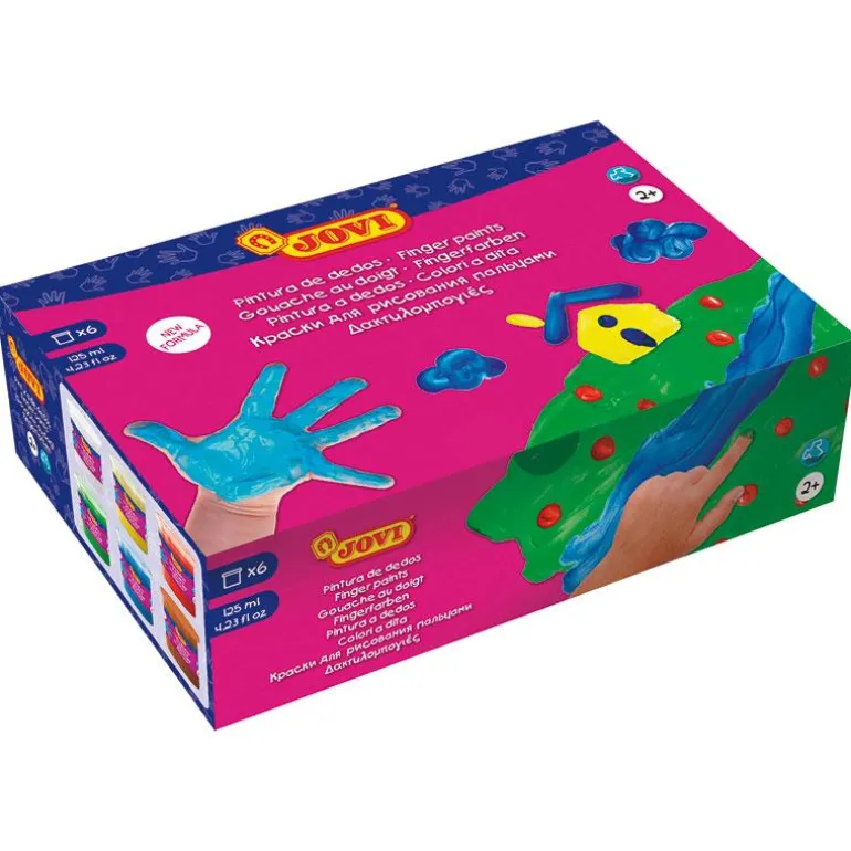 Pintura de dedos 6 colores 125ml. Jovi
