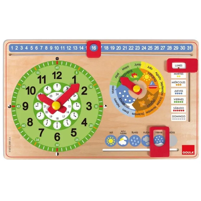 Reloj calendario en castellano