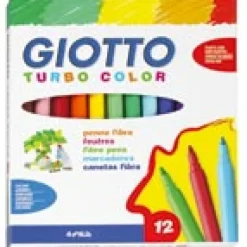 Rotulador 12 colores, pack de10 estuches Giotto Turbo Color