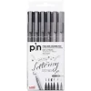 Rotulador calibrado lettering 6 puntas Pin Uniball