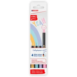Rotulador Edding 1200 glitter 4 colores pastel