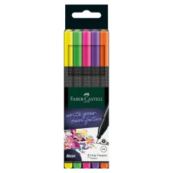 Rotulador grip finepen 5 colores neón