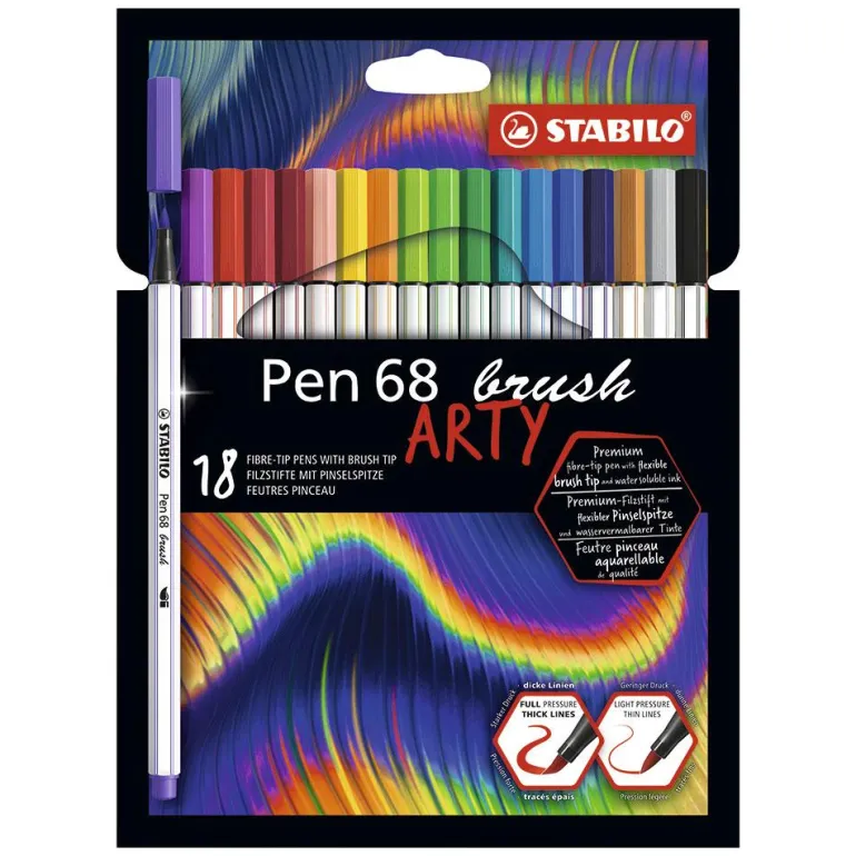 Rotulador punta pincel 18 colores Stabilo Pen 68 Arty