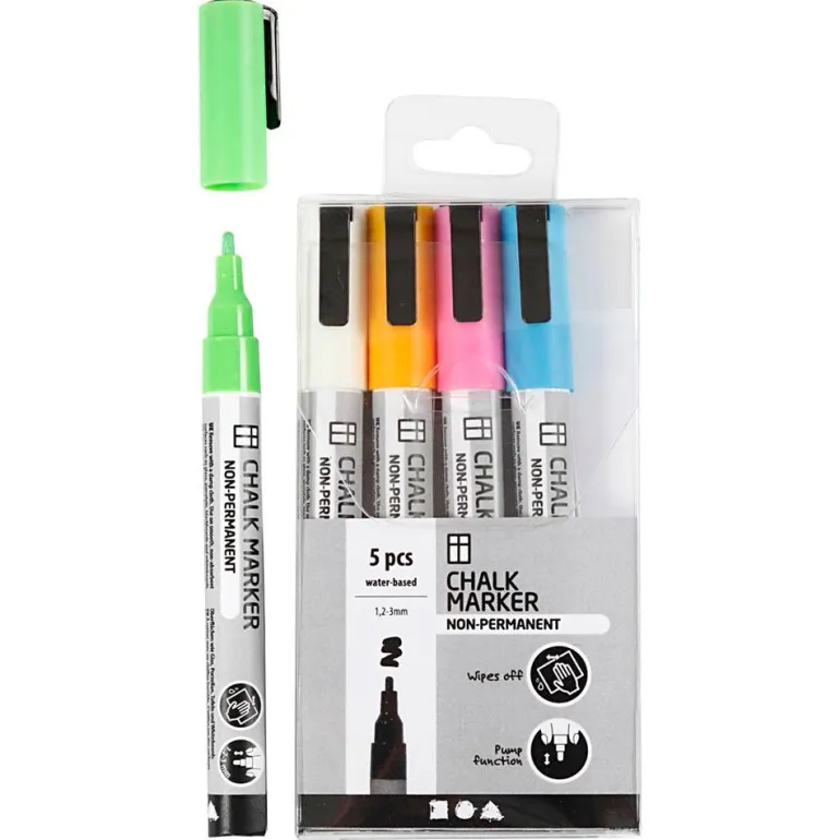 Rotulador tiza 5 colores