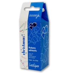 Set 6 cintas adhesivas con diseños navideños 10mx15mm