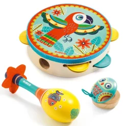 Set 3 instrumentos musicales de madera Animambo