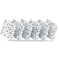 Set 6 placas base Meli basic color plateado soporte construcciones
