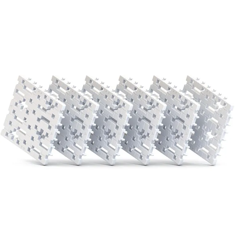 Set 6 placas base Meli basic color plateado soporte construcciones