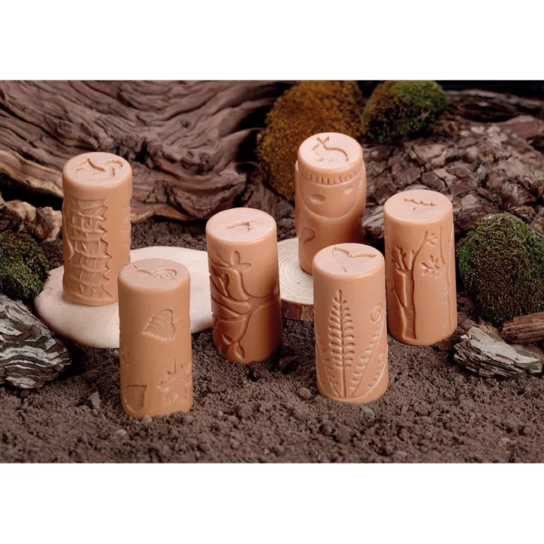 Set 6 rodillos para modelar amigos del bosque