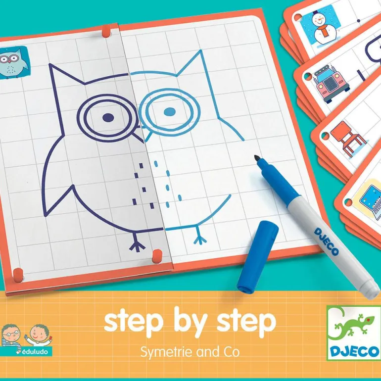Set aprende a dibujar con simetría Step by step