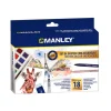 Set de sketch con acuarelas 18 piezas Manley