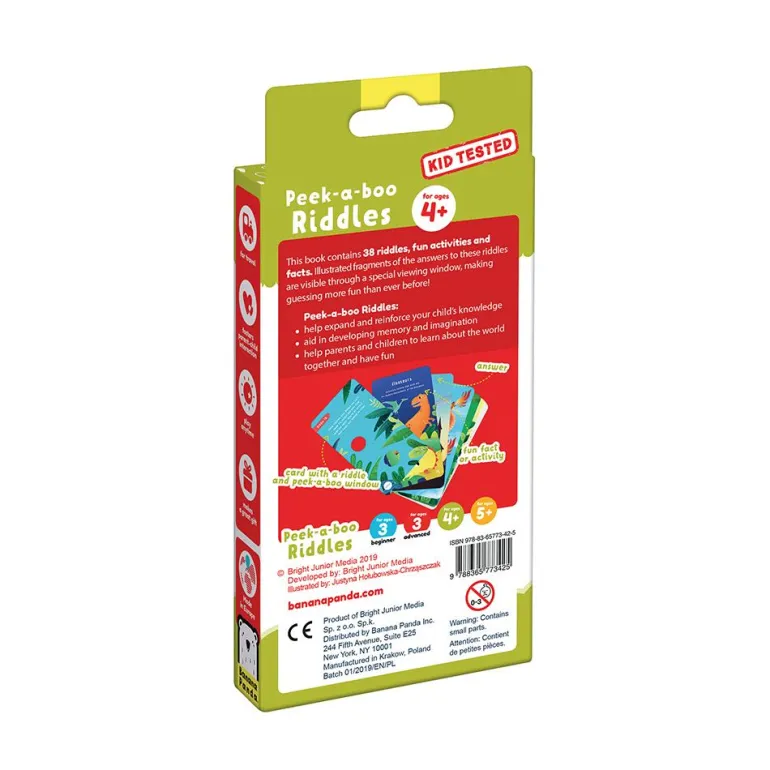 Tarjetas en inglés Peek a Boo Riddles for ages 4