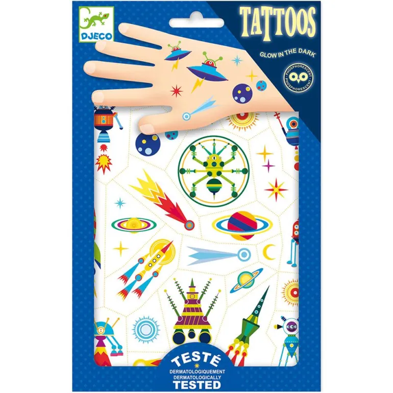 Tatuajes Espacio brilla en la oscuridad